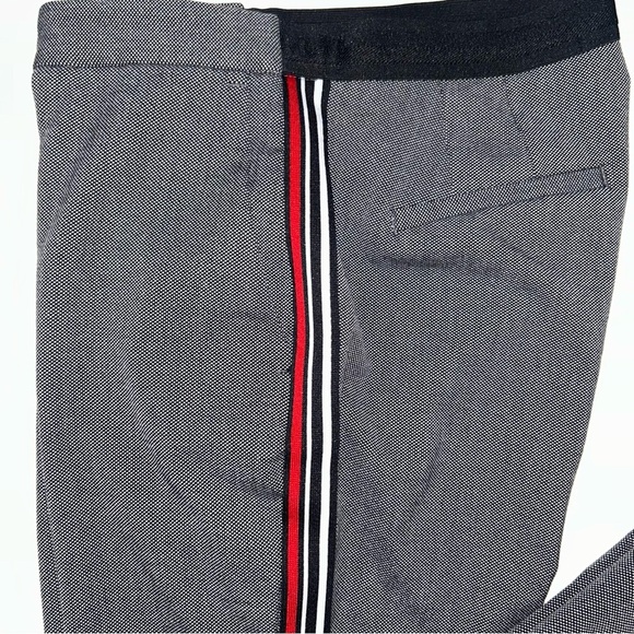 ZARA BASIC Gray straight leg pant w Striped Side Slim Leg Pants Trousers L - Picture 8 of 15